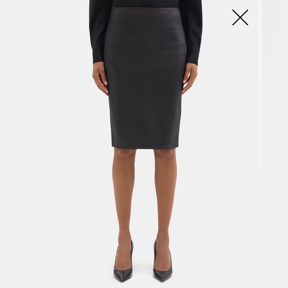 Theory Pencil Skirt in Leather
